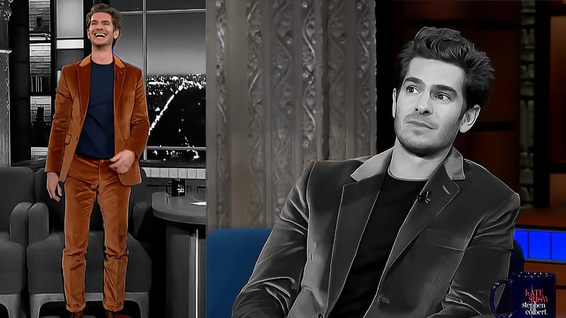 style andrew garfield the late show colbert 2021 03